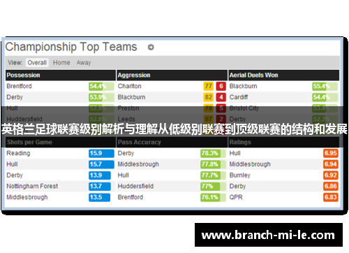 英格兰足球联赛级别解析与理解从低级别联赛到顶级联赛的结构和发展