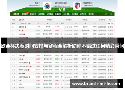 欧会杯决赛时间安排与赛程全解析助你不错过任何精彩瞬间
