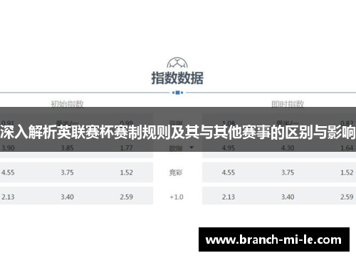 深入解析英联赛杯赛制规则及其与其他赛事的区别与影响